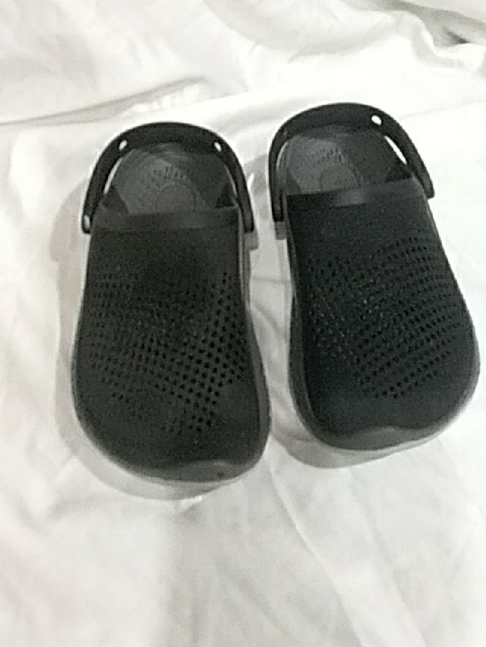 CROCS Black Vented Slip-On Clogs with Heel Strap